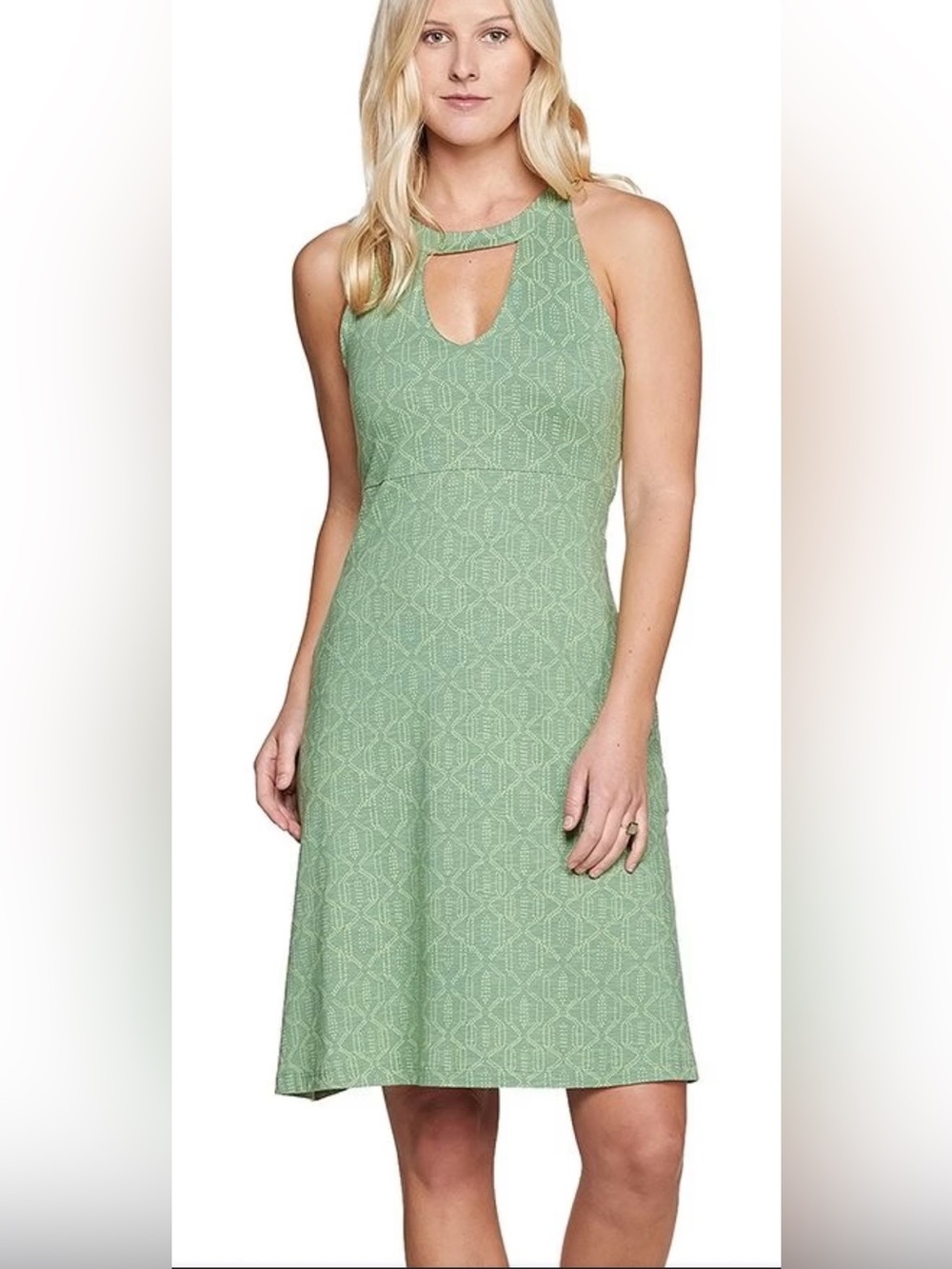 Toad&Co Textured Keyhole Midi Dress in Sage Green